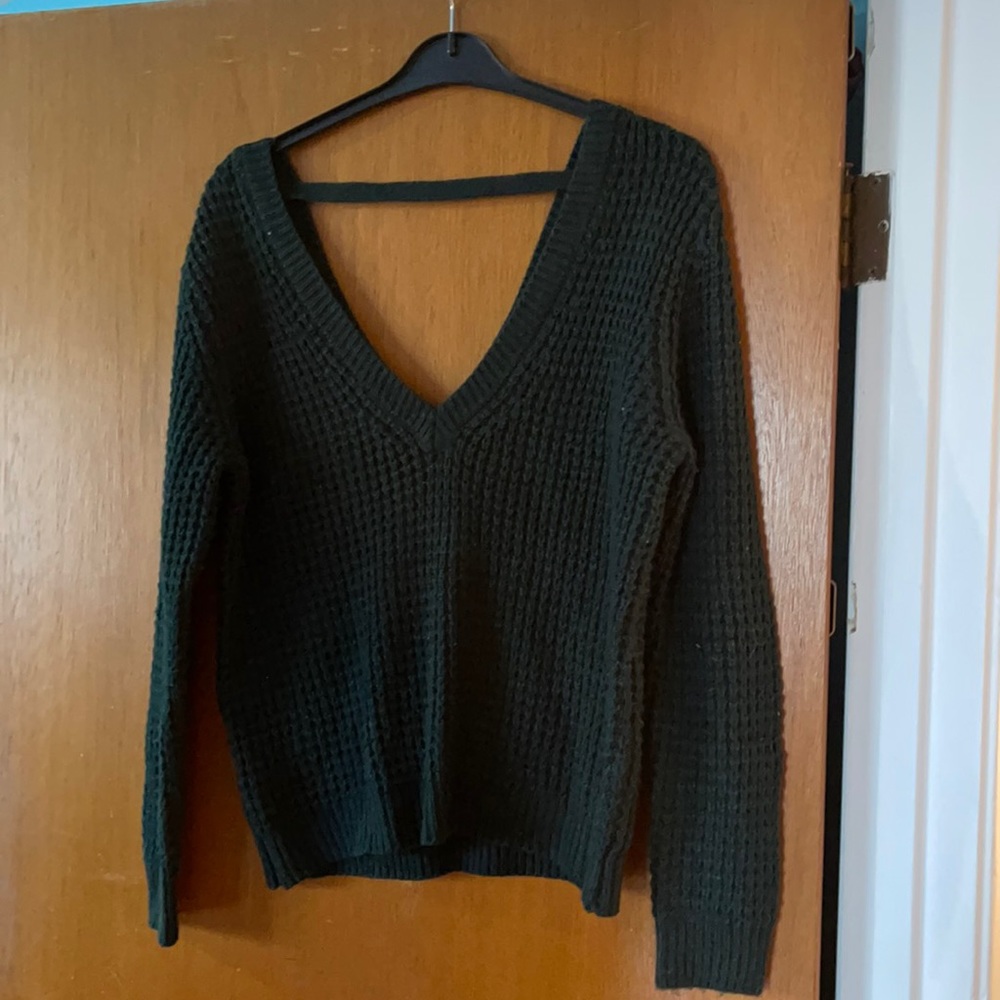 Ladies green off the shoulder sweater